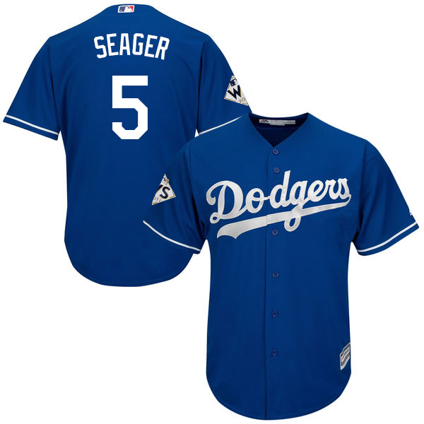 Dodgers #5 Corey Seager Blue Cool Base World Series Bound Stitched Youth MLB Jersey